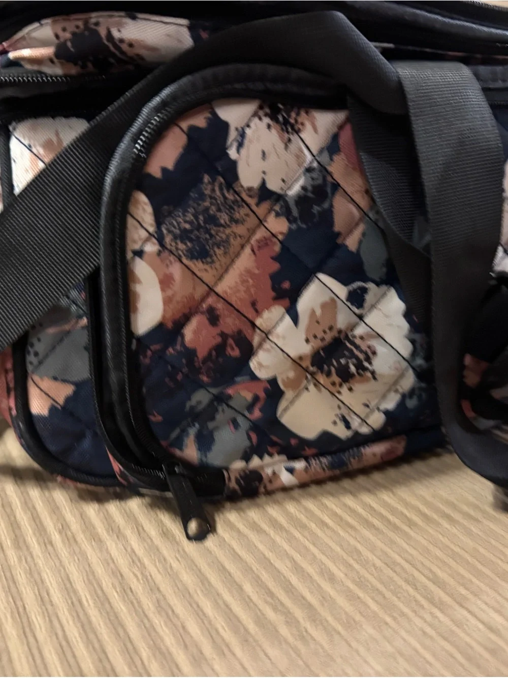 Floral Cricut machine carrier in Navy, Blush & Cream
